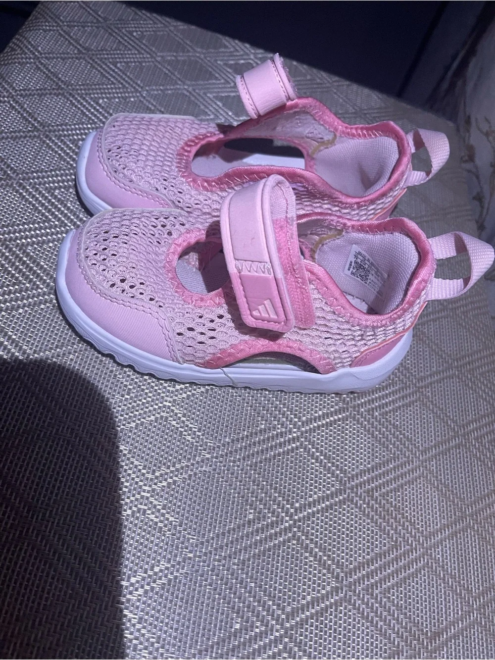 adidas Girls' Pink Mesh Water Shoes with Hook-and-Loop Strap